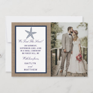 The Navy Starfish Burlap Beach Wedding Collection Announcement