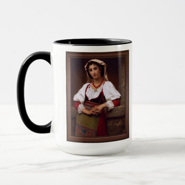 The Neapolitan Girl by Hugues Merle Mug (Left)