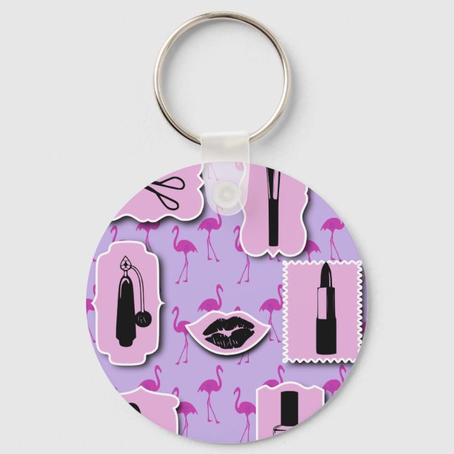 The Necessities Cosmetic Logo Pattern Keychain (Front)