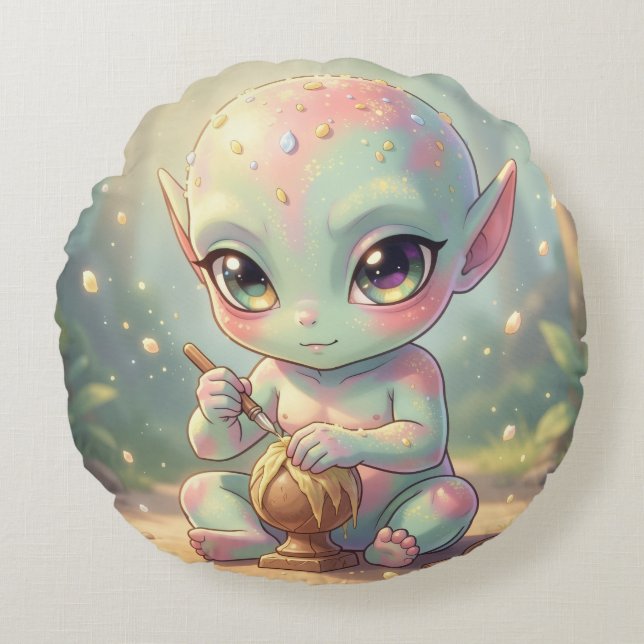 The Nectar Galaxy Wanderers.3 Round Pillow (Front)