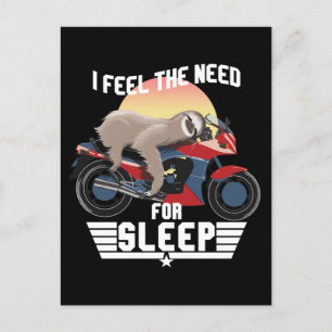 The Need For Sleep   Funny Sloth Postcard