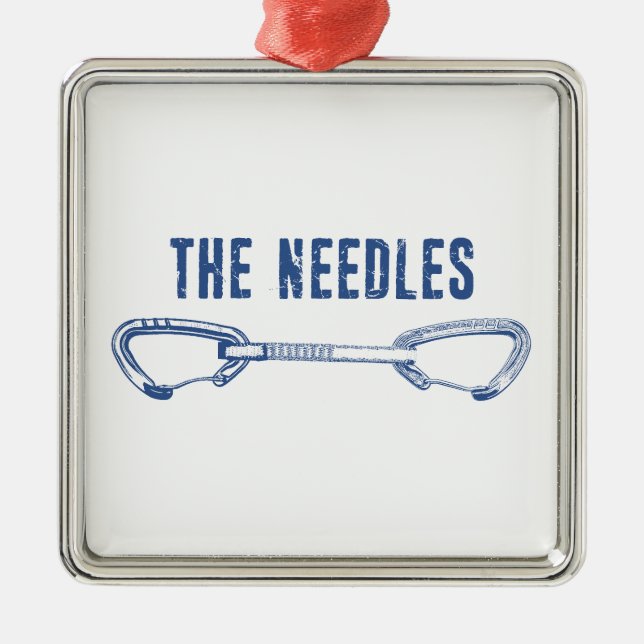 The Needles Climbing Quickdraw Metal Ornament (Front)