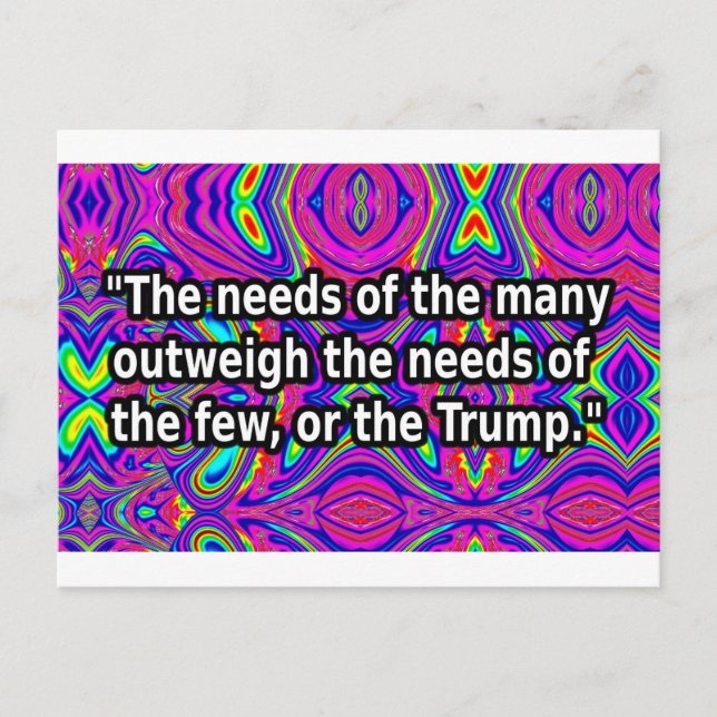 The needs of the many postcard (Front)