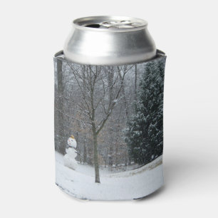 The Neighbour's Snowman Winter Snow Scene Can Cooler