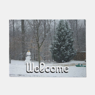 The Neighbour's Snowman Winter Snow Scene Doormat