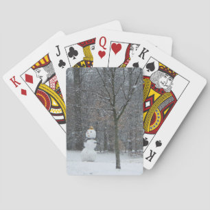 The Neighbour's Snowman Winter Snow Scene Playing Cards