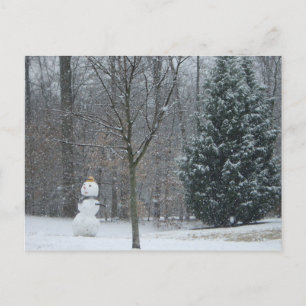 The Neighbour's Snowman Winter Snow Scene Postcard