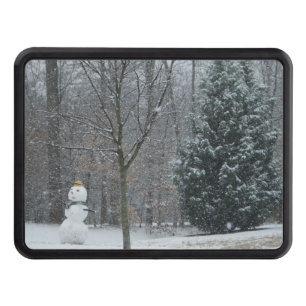 The Neighbour's Snowman Winter Snow Scene Trailer Hitch Cover