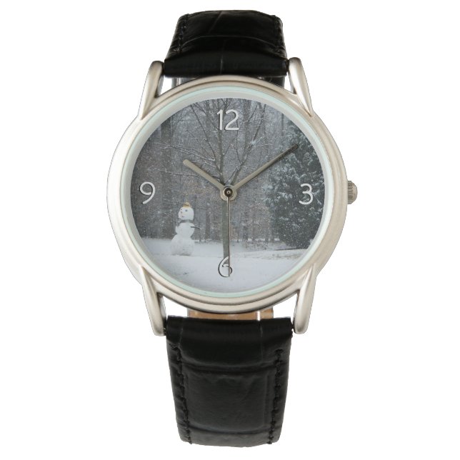 The Neighbour's Snowman Winter Snow Scene Watch (Front)