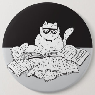 The Nerd Cat 6 Inch Round Button