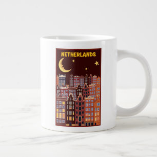 The Netherlands at Night Large Coffee Mug
