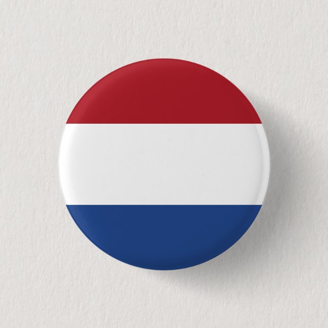 The Netherlands (Dutch) Flag 1 Inch Round Button (Front)