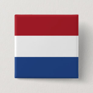 The Netherlands (Dutch) Flag 2 Inch Square Button