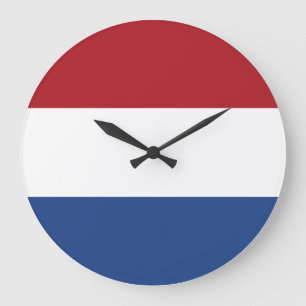 The Netherlands Flag Large Clock