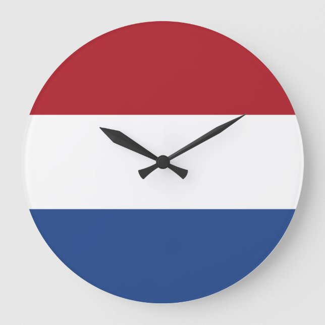 The Netherlands Flag Large Clock (Front)