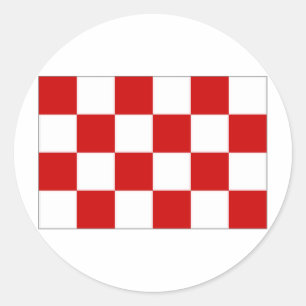 The Netherlands Noord Brabant Flag Classic Round Sticker