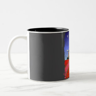 The Netherlands Vintage Minimal Retro Windmills Tu Two-Tone Coffee Mug