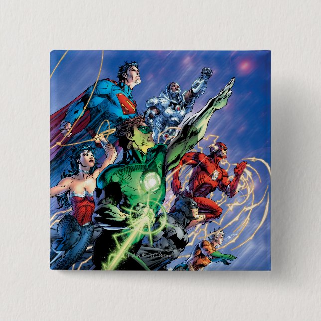 The New 52 Cover #1 3rd Print 2 Inch Square Button (Front)