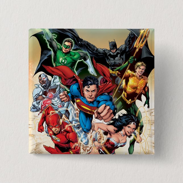 The New 52 Cover #1 4th Print 2 Inch Square Button (Front)