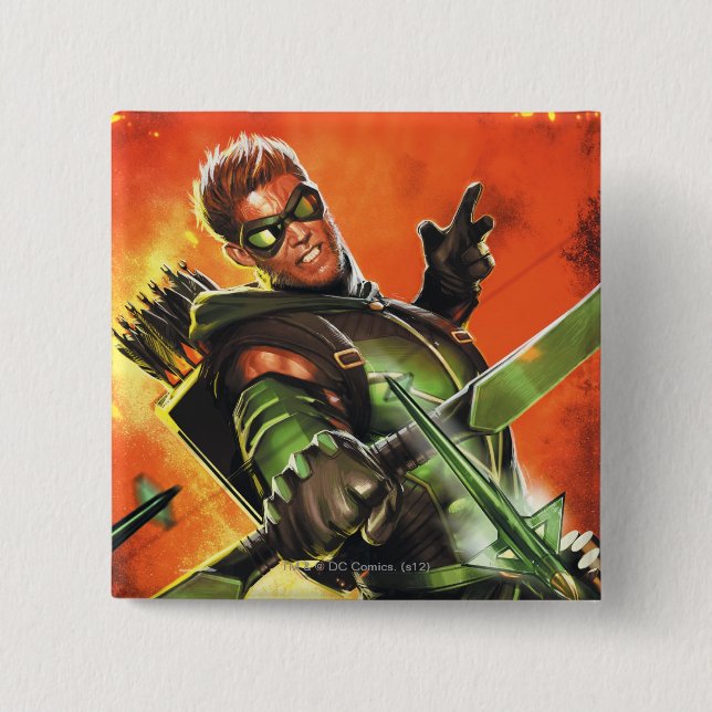 The New 52 - The Green Arrow #1 2 Inch Square Button (Front)