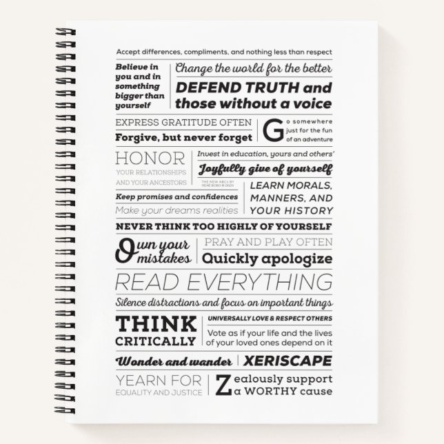 The New ABCs of Life 8.5x11 Hardcover Notebook (Front)