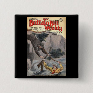 The New Buffalo Bill Weekly No. 98, 1914 2 Inch Square Button