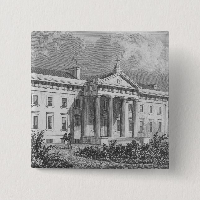 The New Caledonian Asylum 2 Inch Square Button (Front)