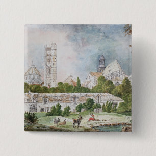 The New Church of Sainte-Genevieve 2 Inch Square Button