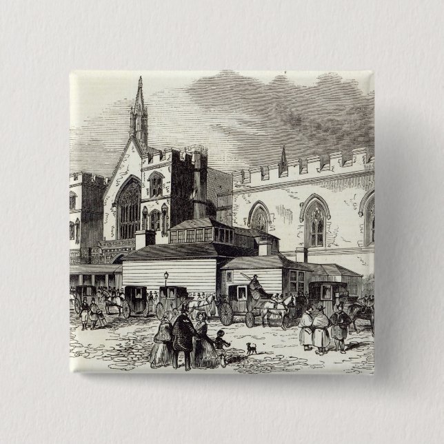 The New Committee Rooms, House of Commons 2 Inch Square Button (Front)