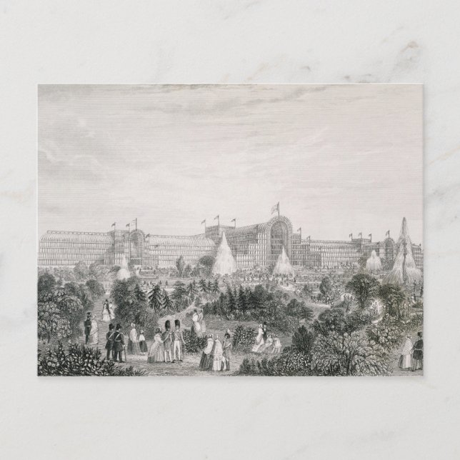 The New Crystal Palace at Sydenham, engraved by La Postcard (Front)