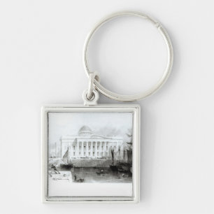 The New Custom House, Liverpool, c.1830 Keychain
