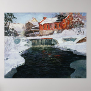 The new factory in Lillehammer,  Thaulow, Frits Poster