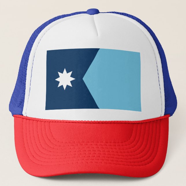 The new Flag of Minnesota State (2023 redesign) Trucker Hat (Front)