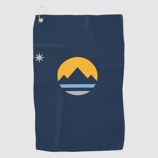 The New Flag of Reno, Nevada Golf Towel (Front)