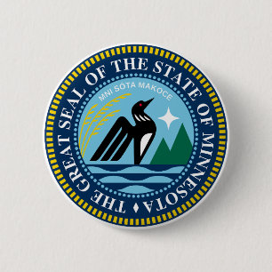 The new great Seal of the State of Minnesota 2 Inch Round Button