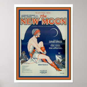 "The New Moon" Art Deco Sheet Music Cover 12 x 16 Poster