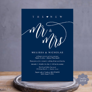 The New Mr and Mrs Modern Wedding Party Dinner Invitation