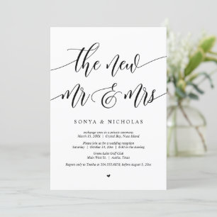 The new Mr and Mrs, Wedding Elopement Party Invitation