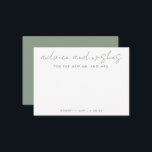 The New Mr   Mrs Minimalist Sage Green Wedding Advice Card<br><div class="desc">Use this modern wish card at your party to have guests leave a personal note for the guest of honour. Add your information on the template form. The advanced editing menu allows you to change the colours and the fonts.</div>