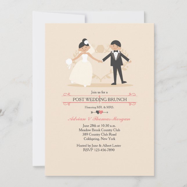 The New Mr. & Mrs. Post Wedding Brunch Invitation (Front)