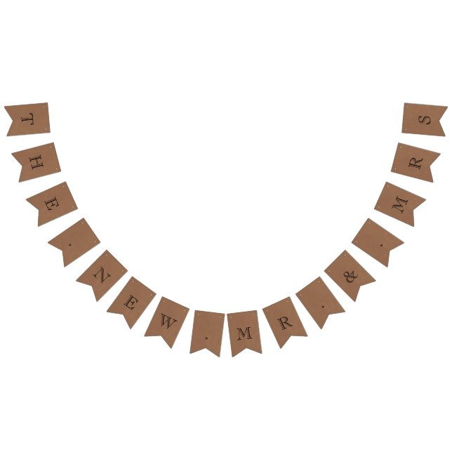 The New Mr. & Mrs. Rustic Kraft Wedding Bunting Flags (All)