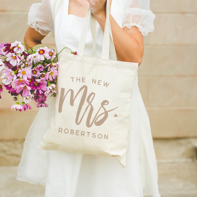 The New Mrs Personalized Bride Tote Bag (Creator Uploaded)