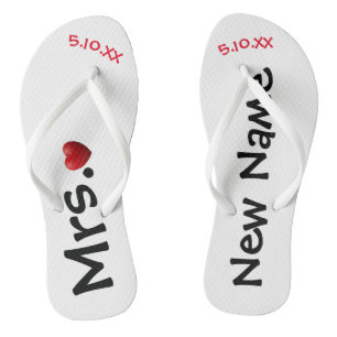The New Mrs. ... Personalized  Flip Flops