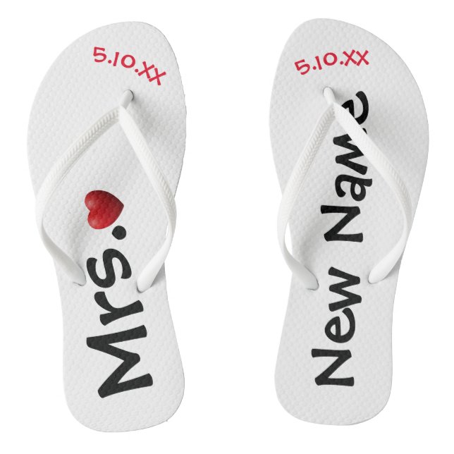 The New Mrs. ... Personalized  Flip Flops (Footbed)