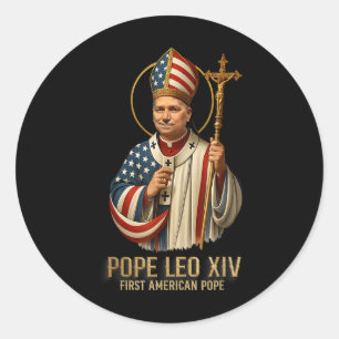 The New Pope Leo Xiv First American Pope Christian Classic Round Sticker