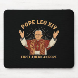 The New Pope Leo Xiv First American Pope Christian Mouse Pad