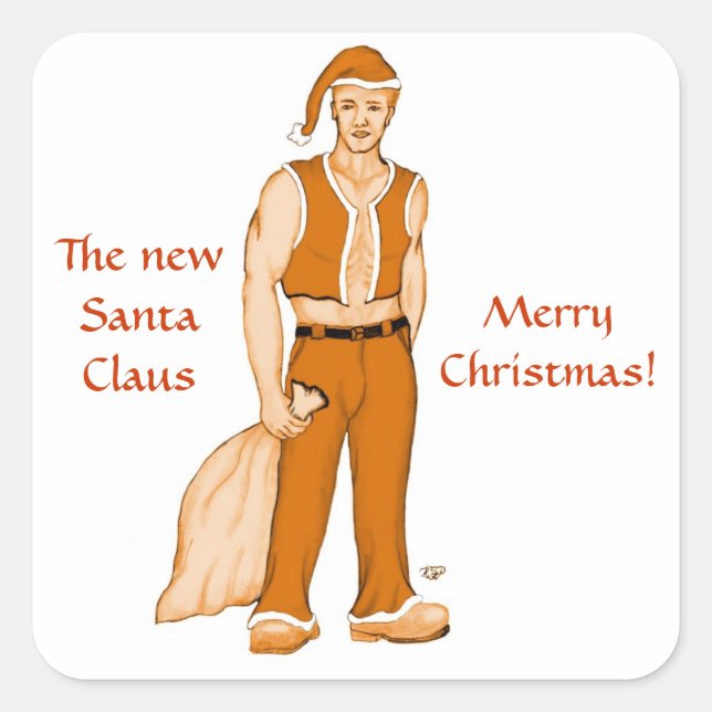 The new Santa Claus - Merry Christmas! Square Sticker (Front)