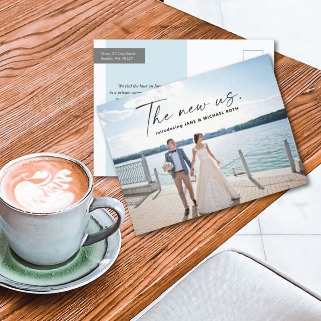 The New Us Elopement Announcement Postcard (Creator Uploaded)