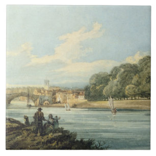 The New Walk, York, c.1798 (pencil and w/c on pape Tile