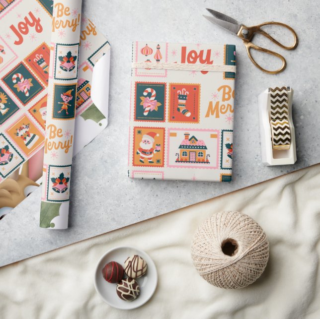 The New Year's  Christmas wrapping paper features (Crafts)